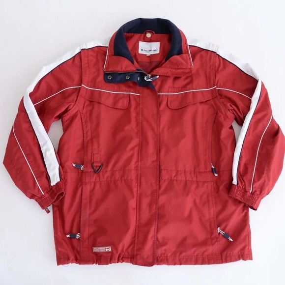 Blumind Vintage '90s Red Nylon Water Resistant Lined Jacket Large - Picture 5 of 16